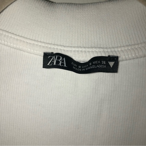 Zara cropped collar ribbed t shirt- size medium - Picture 7 of 10